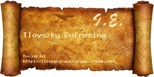 Ilovszky Eufrozina névjegykártya