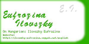 eufrozina ilovszky business card